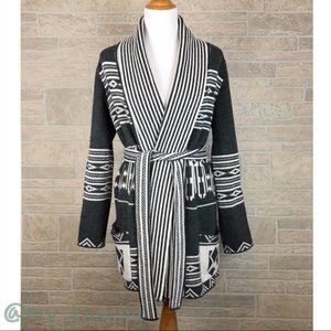 Lovestitch Aztec Print Open Front Sweater Robe